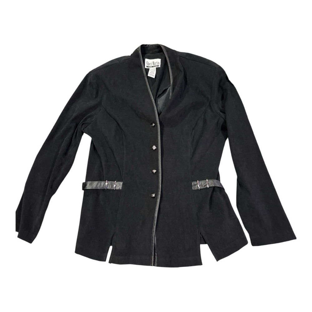 Vintage Sheri Martin Women’s Black Button Down Blazer Jacket Size 16 Y2K